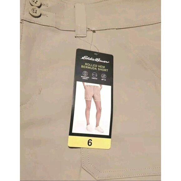 Eddie Bauer Womens Sz 6 Stretch UPF Rolled Hem Adjustable Length Bermuda Shorts - Picture 10 of 12